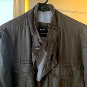 Hugo Boss Wax Stylish Coat Brown / Steel Large